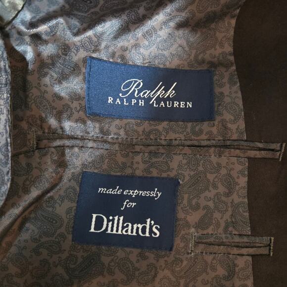 Ralph Lauren Mens Vintage Brown Suede Blazer Size 40L Rodeo Western Academia - Picture 4 of 10